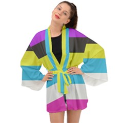 Bigender Flag Copy Long Sleeve Kimono