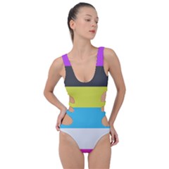 Bigender Flag Copy Side Cut Out Swimsuit