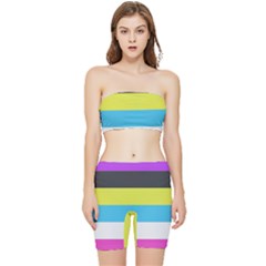 Bigender Flag Copy Stretch Shorts And Tube Top Set by Dutashop