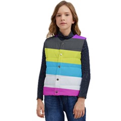 Bigender Flag Copy Kid s Button Up Puffer Vest	