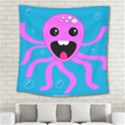 Bubble Octopus Copy Square Tapestry (Large) View2