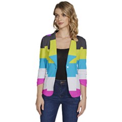 Bigender Flag Copy Women s One-button 3/4 Sleeve Short Jacket by Dutashop