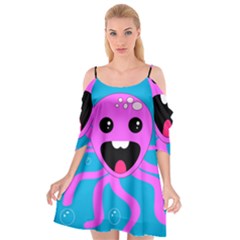 Bubble Octopus Copy Cutout Spaghetti Strap Chiffon Dress by Dutashop