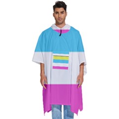 Bigender Flag Copy Men s Hooded Rain Ponchos