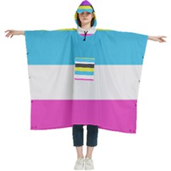 Bigender Flag Copy Women s Hooded Rain Ponchos