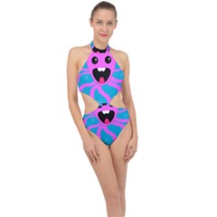 Bubble Octopus Copy Halter Side Cut Swimsuit