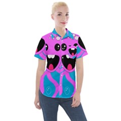 Bubble Octopus Copy Women s Short Sleeve Pocket Shirt