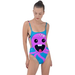 Bubble Octopus Copy Tie Strap One Piece Swimsuit