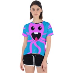 Bubble Octopus Copy Open Back Sport T-shirt by Dutashop