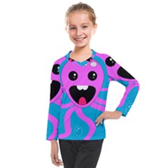 Bubble Octopus Copy Kids  Long Mesh T-Shirt