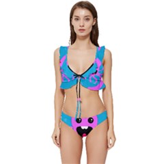 Bubble Octopus Copy Low Cut Ruffle Edge Bikini Set by Dutashop