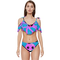 Bubble Octopus Copy Ruffle Edge Tie Up Bikini Set	 by Dutashop