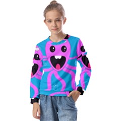 Bubble Octopus Copy Kids  Long Sleeve T-Shirt with Frill 