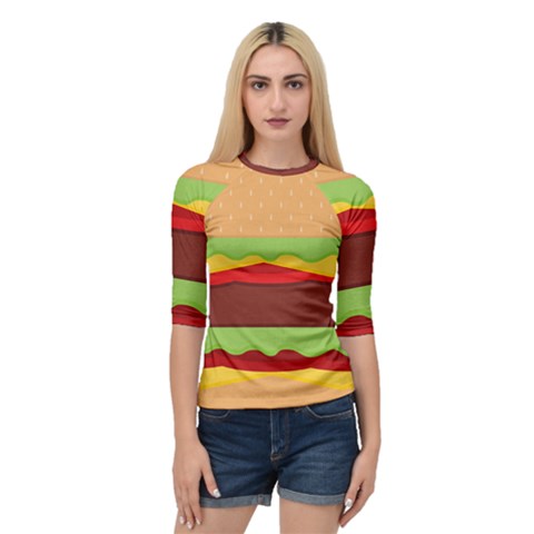 Cake Cute Burger Quarter Sleeve Raglan T-shirt by Dutashop