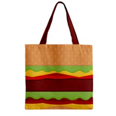 Cake Cute Burger Zipper Grocery Tote Bag by Dutashop