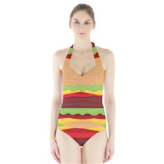 Cake Cute Burger Halter Swimsuit by Dutashop