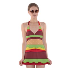 Cake Cute Burger Halter Dress Swimsuit  by Dutashop