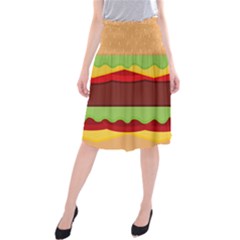 Cake Cute Burger Midi Beach Skirt by Dutashop