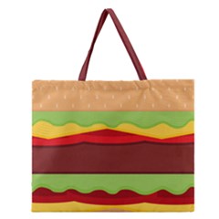 Cake Cute Burger Zipper Large Tote Bag by Dutashop