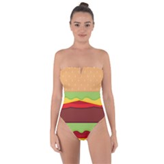 Cake Cute Burger Tie Back One Piece Swimsuit