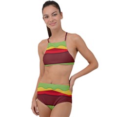 Cake Cute Burger Halter Tankini Set by Dutashop