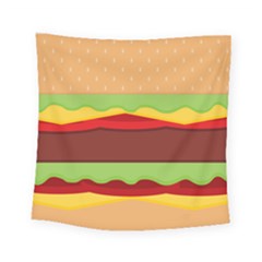 Cake Cute Burger Square Tapestry (small) by Dutashop