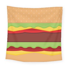 Cake Cute Burger Square Tapestry (large) by Dutashop