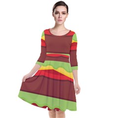 Cake Cute Burger Quarter Sleeve Waist Band Dress by Dutashop