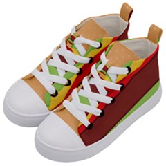 Cake Cute Burger Kids  Mid-top Canvas Sneakers by Dutashop