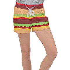 Cake Cute Burger Women s Velour Lounge Shorts