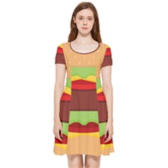 Cake Cute Burger Inside Out Cap Sleeve Dress