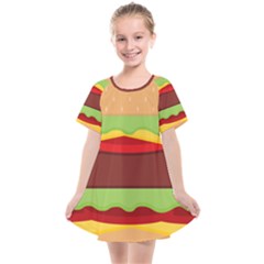 Cake Cute Burger Kids  Smock Dress