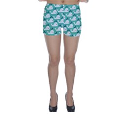 Whale Sea Blue Skinny Shorts by Dutashop