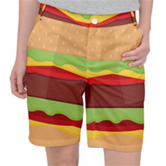 Cake Cute Burger Women s Pocket Shorts