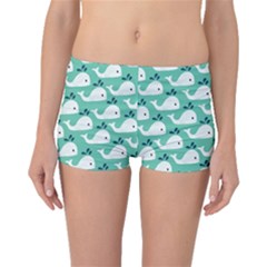 Whale Sea Blue Boyleg Bikini Bottoms by Dutashop