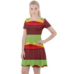 Cake Cute Burger Cap Sleeve Velour Dress  by Dutashop