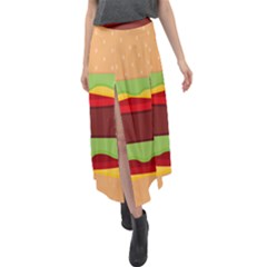 Cake Cute Burger Velour Split Maxi Skirt by Dutashop