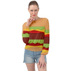 Cake Cute Burger Banded Bottom Chiffon Top