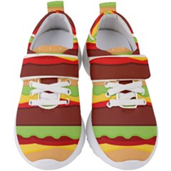 Cake Cute Burger Kids  Velcro Strap Shoes