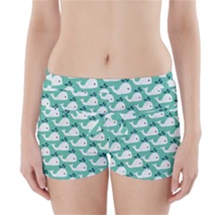 Whale Sea Blue Boyleg Bikini Wrap Bottoms by Dutashop