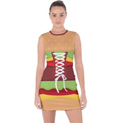 Cake Cute Burger Lace Up Front Bodycon Dress