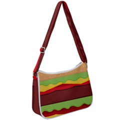 Cake Cute Burger Zip Up Shoulder Bag