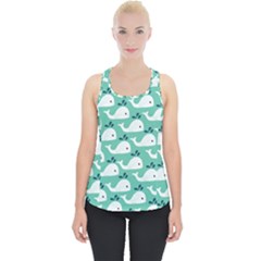 Whale Sea Blue Piece Up Tank Top by Dutashop