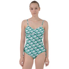 Whale Sea Blue Sweetheart Tankini Set