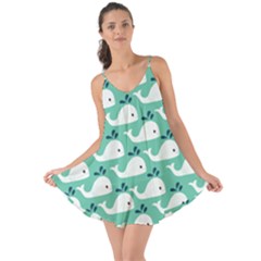 Whale Sea Blue Love The Sun Cover Up by Dutashop