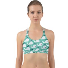 Whale Sea Blue Back Web Sports Bra by Dutashop