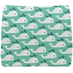 Whale Sea Blue Seat Cushion by Dutashop