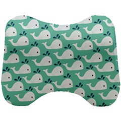 Whale Sea Blue Head Support Cushion by Dutashop