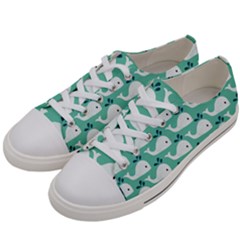 Whale Sea Blue Men s Low Top Canvas Sneakers by Dutashop