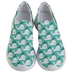 Whale Sea Blue Women s Lightweight Slip Ons by Dutashop